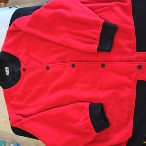 Future Collective Plus Size Red Varsity Jacket Kahlana Barfield Brown
